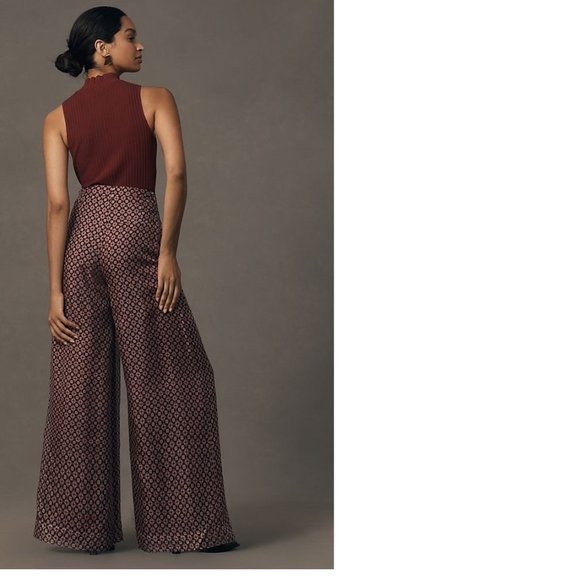 ANTHROPOLOGIE The Avery Pleated Wide-Leg Trousers size 8 new with tag - Picture 2 of 6